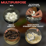 Boiling And Steaming Cooking Pot With Built-In Strainer