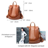 Premium Leather Three Way Anti-Thief Women's Backpack