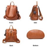 Premium Leather Three Way Anti-Thief Women's Backpack