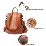 Premium Leather Three Way Anti-Thief Women's Backpack