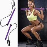 Portable Pilates Bar Kit With Resistance Band Exercise Stick