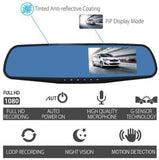 Dual Lens Dash Cam Vehicle Front Rear HD 1080 P Video Recorder