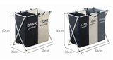3 Sections Laundry Basket Hamper Sorter