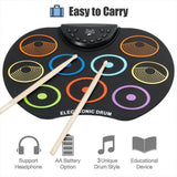 Portable Digital Drum Set - 9 Pads Roll up Silicone Electric Drum Kit Set