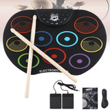 Portable Digital Drum Set - 9 Pads Roll up Silicone Electric Drum Kit Set