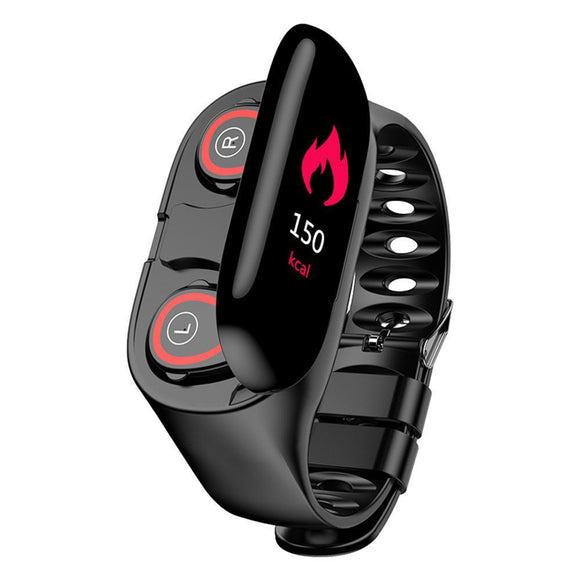 2 in 1 Smart Watch with Bluetooth 5.0 Earbuds - Trackbuds